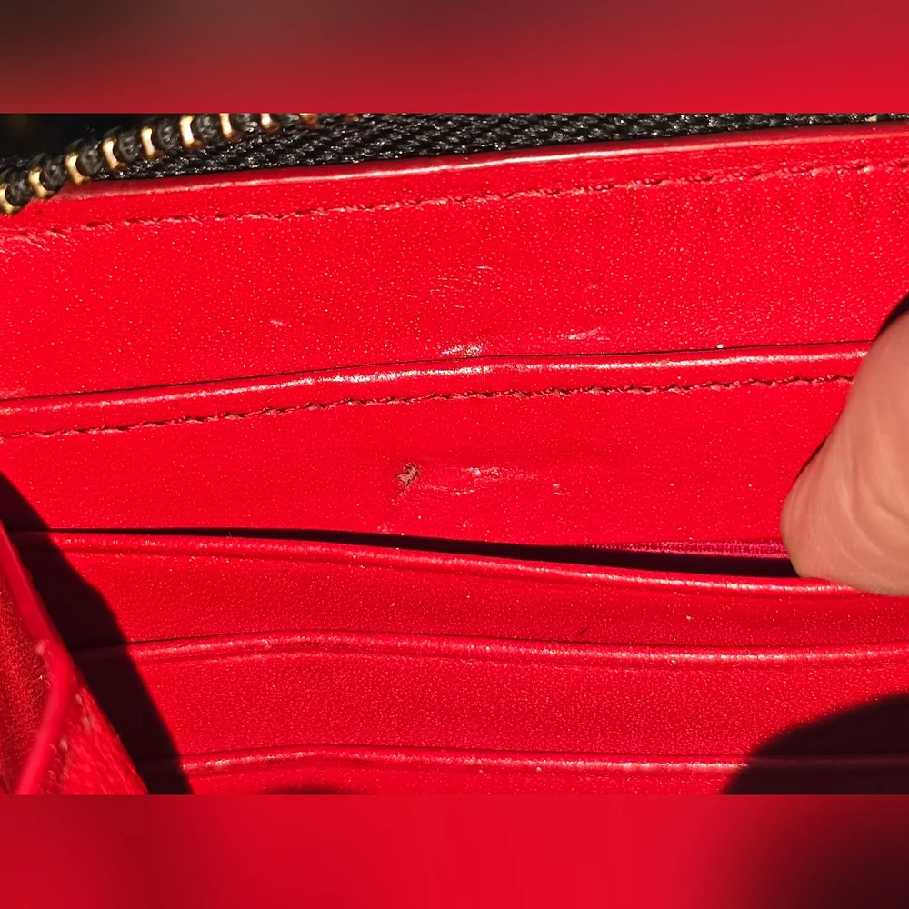 Authentic Christian Louboutin Black Studded Long Wallet‎ Zip Around Closure